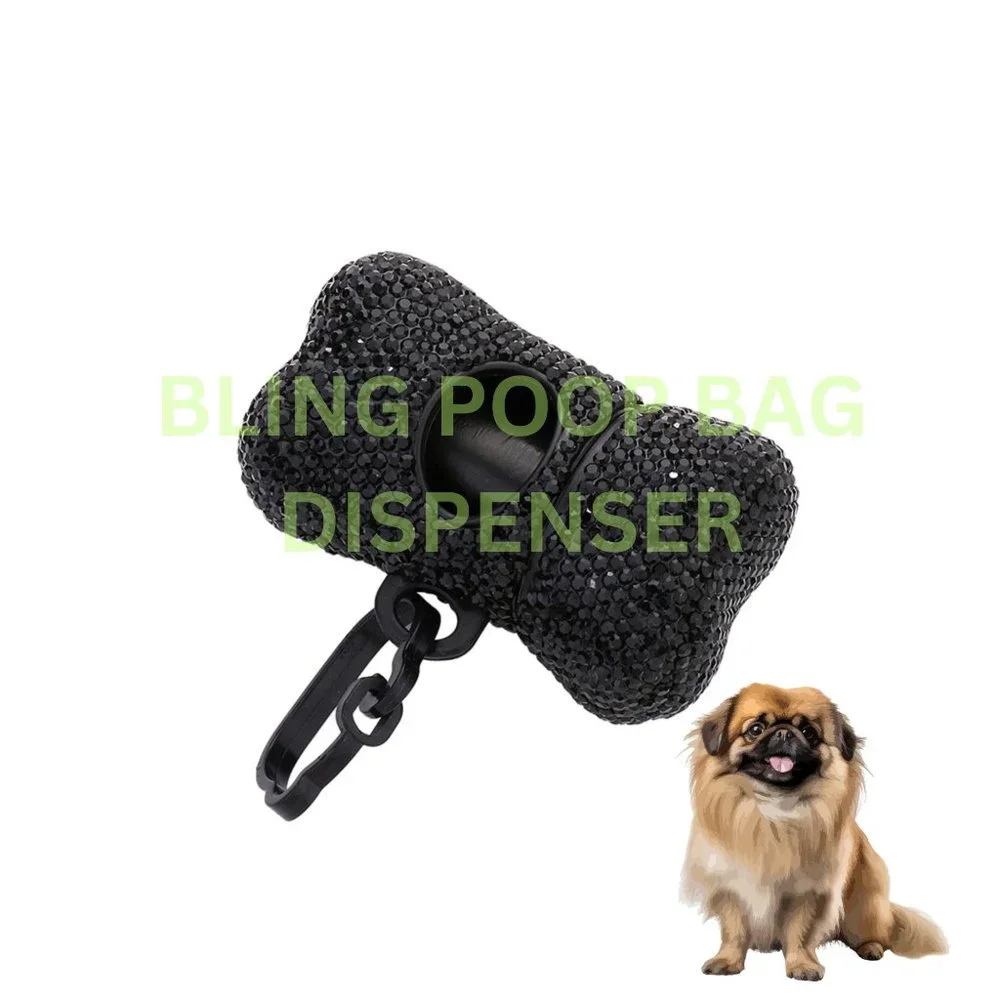 Beautiful Premium Rhinestone Bling Doogie Poop Bag Dispenser, Gift for Dog Lover